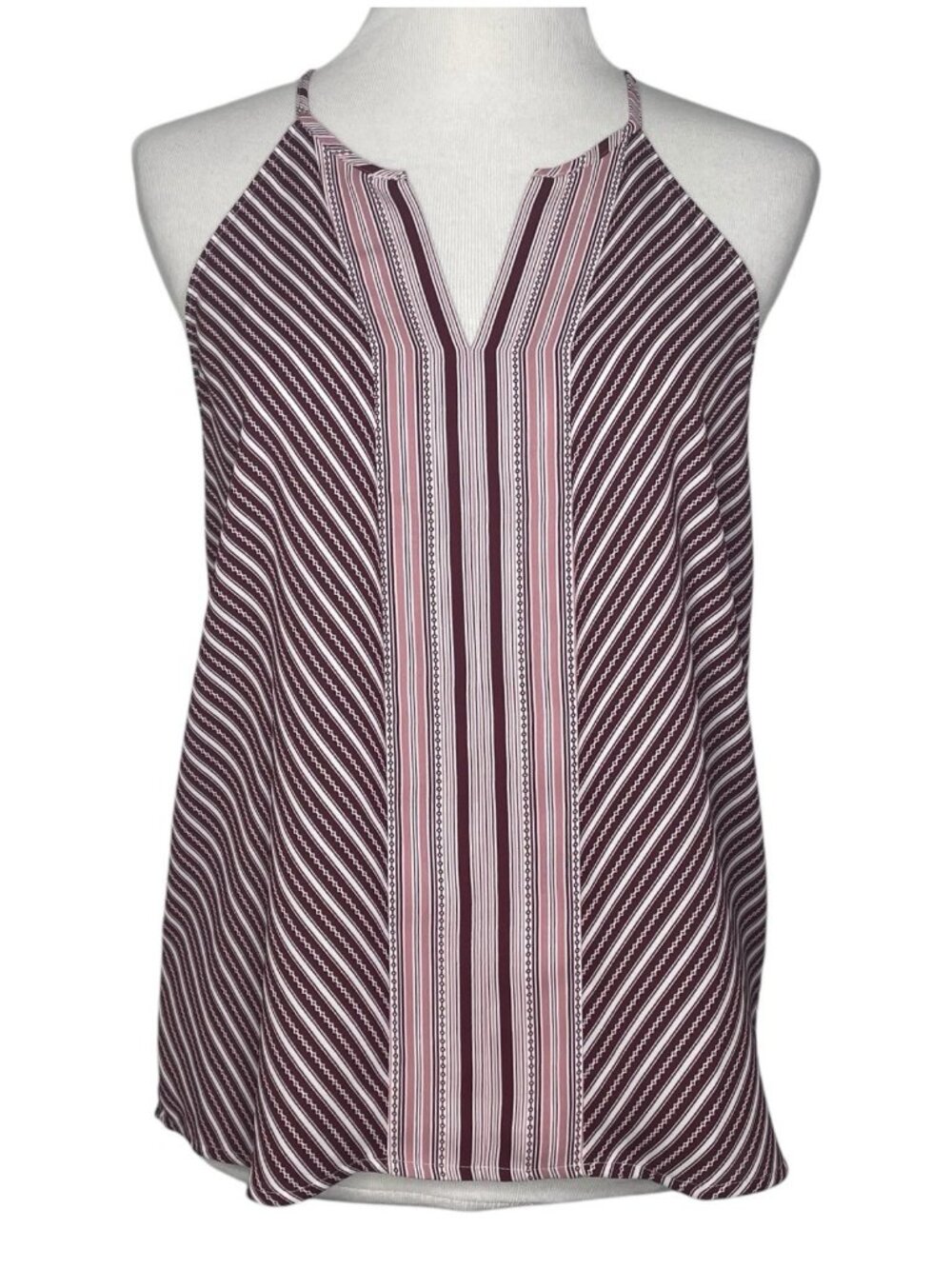 LOFT Womens Halter Top Size XS Racerback Spaghetti Strap V-Neck Burgundy Pink
